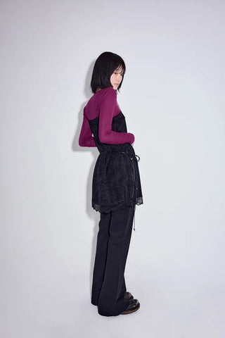 Ribbed Cotton Flare Jeans