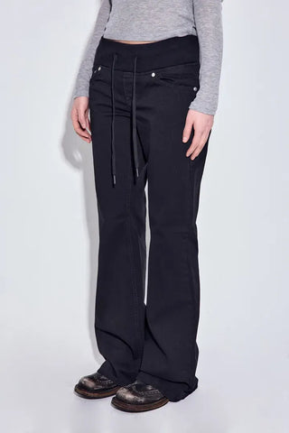 Ribbed Cotton Flare Jeans
