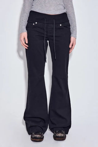 Ribbed Cotton Flare Jeans