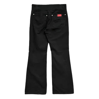 Ribbed Cotton Flare Jeans