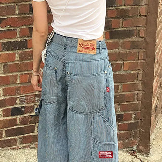Patch Carpenter Stripe Balloon Jeans