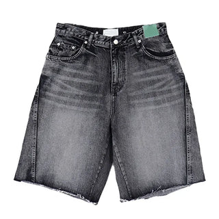 Tab-cut Denim Bermuda Pants