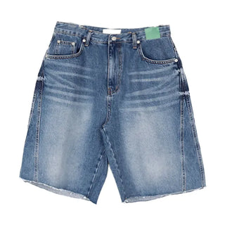 Tab-cut Denim Bermuda Pants
