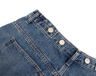 Tab-cut Denim Bermuda Pants