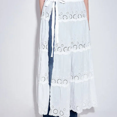 Hose punched layered skirt