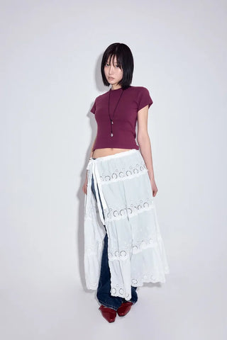 Hose punched layered skirt