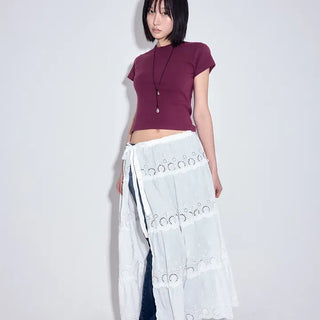Hose punched layered skirt