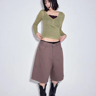 Matte Cotton Bermuda Pants
