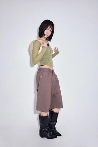Matte Cotton Bermuda Pants