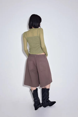 Matte Cotton Bermuda Pants
