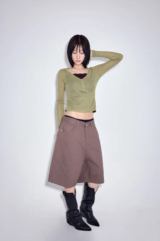 Matte Cotton Bermuda Pants