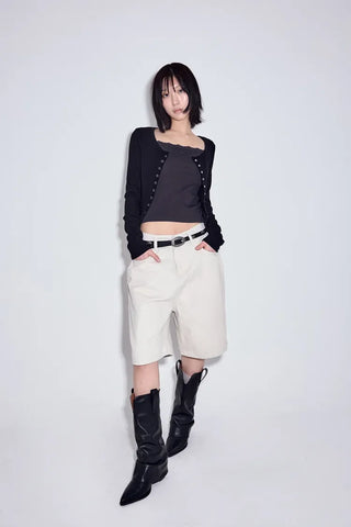 Matte Cotton Bermuda Pants