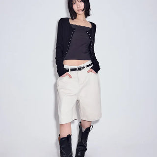 Matte Cotton Bermuda Pants