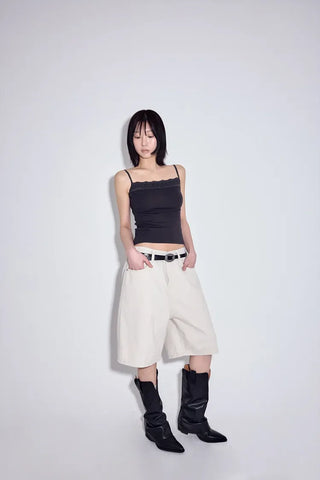 Matte Cotton Bermuda Pants