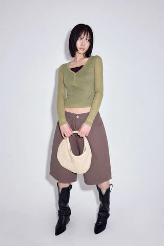 Matte Cotton Bermuda Pants