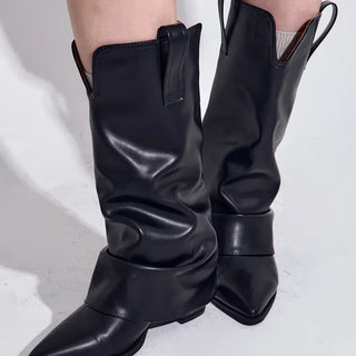 Stiletto mid-calf boots