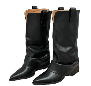 Stiletto mid-calf boots