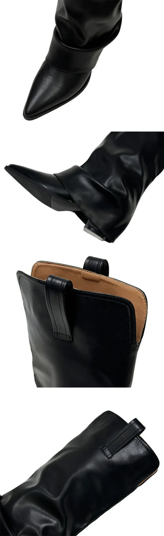 Stiletto mid-calf boots