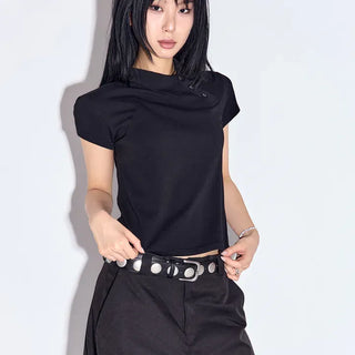 Apo Button Collar Half Short Sleeve Tee