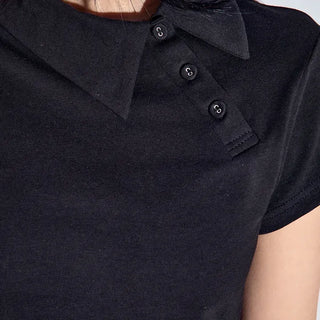 Apo Button Collar Half Short Sleeve Tee