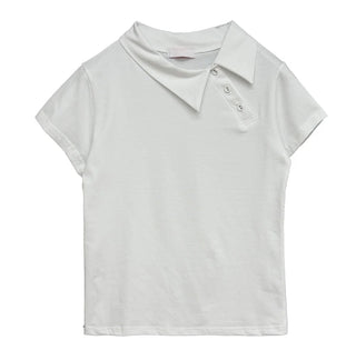 Apo Button Collar Half Short Sleeve Tee