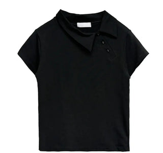 Apo Button Collar Half Short Sleeve Tee