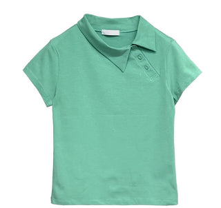 Apo Button Collar Half Short Sleeve Tee