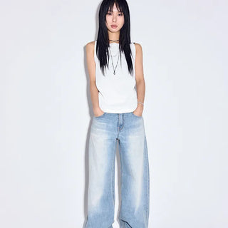 Romantic Sagging Wide Jeans