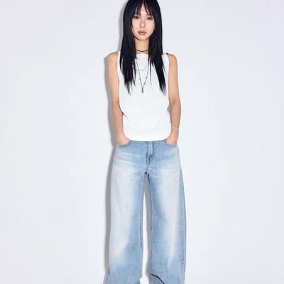 Romantic Sagging Wide Jeans