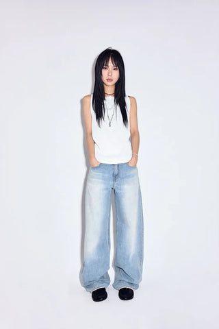 Romantic Sagging Wide Jeans