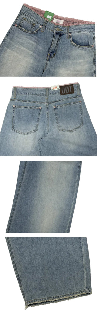 Romantic Sagging Wide Jeans