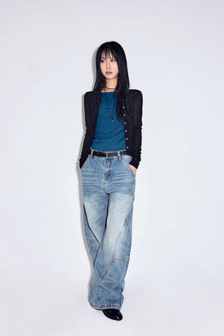 Lace-up flat shoes