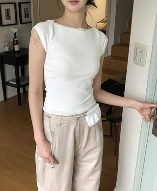 Labo Ribbed Boat Neck Tee