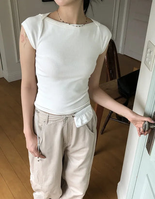 Labo Ribbed Boat Neck Tee