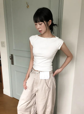 Labo Ribbed Boat Neck Tee
