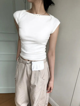 Labo Ribbed Boat Neck Tee