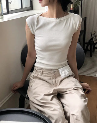 Labo Ribbed Boat Neck Tee