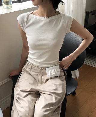Labo Ribbed Boat Neck Tee