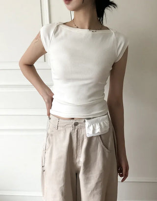 Labo Ribbed Boat Neck Tee