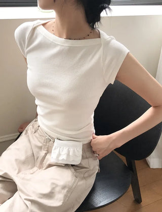 Labo Ribbed Boat Neck Tee