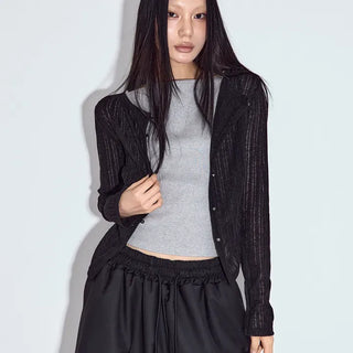 Rodl Button See-through Cardigan Summer Cardigan