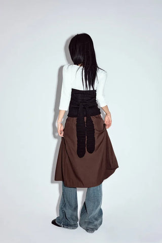 Studded Pleated Midi Skirt