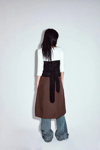Studded Pleated Midi Skirt