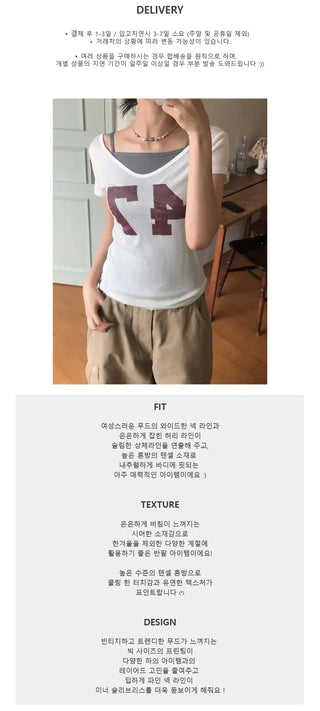 Number See-through Round Tee