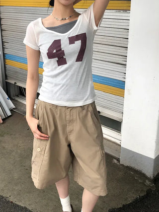 Number See-through Round Tee