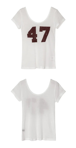 Number See-through Round Tee