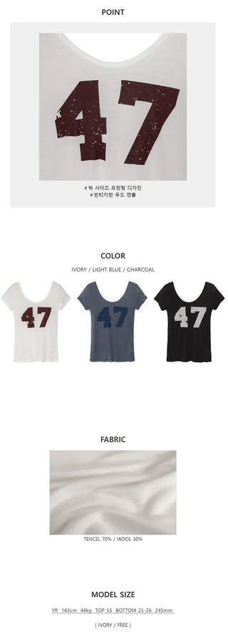 Number See-through Round Tee