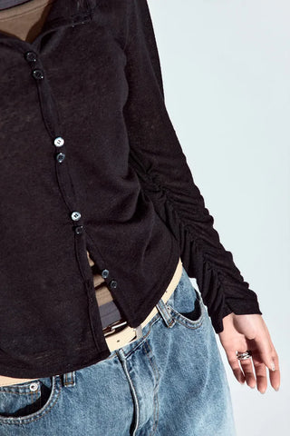 Roa Shirred Button Cardigan Summer Cardigan