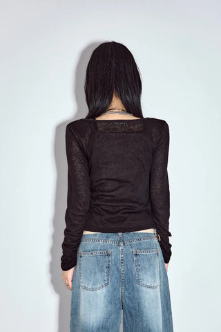 Roa Shirred Button Cardigan Summer Cardigan