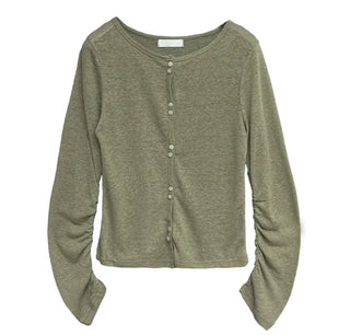 Roa Shirred Button Cardigan Summer Cardigan